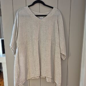 Match Point Linen Kimono Flax Shirt